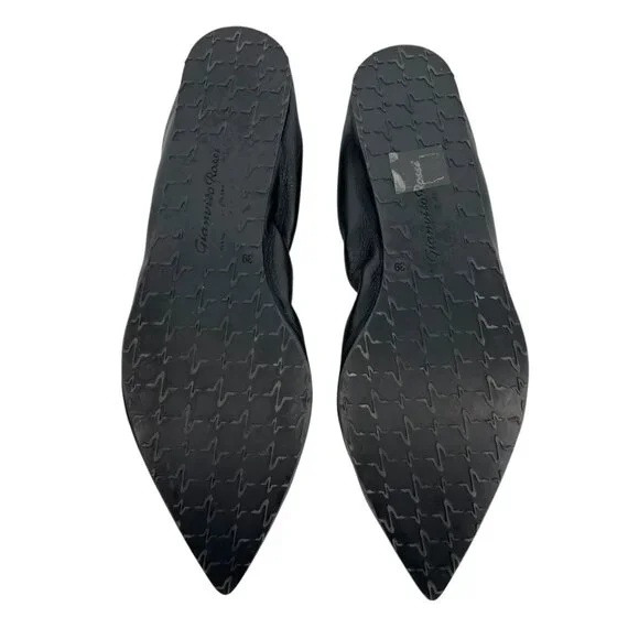 Gianvito Rossi Alina Pointed Toe Black Ballet Flats Size 39